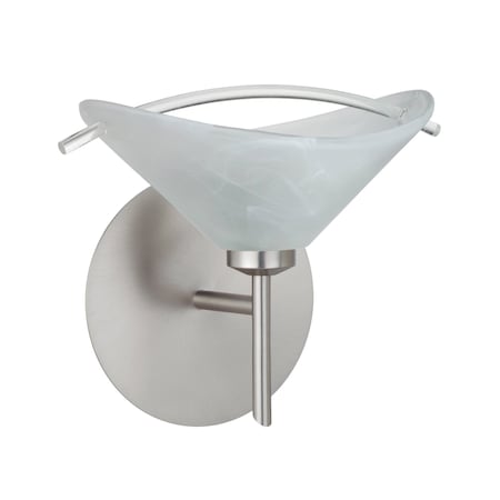 Hoppi Mini Sconce, Marble/Clear, Satin Nickel Finish, 1x5W LED